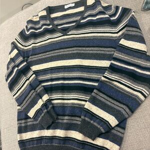 Striped V-Neck Sweater for Men